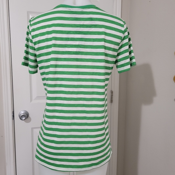 Pocket Full Of Clovers 🍀 TShirt Green & White Stripes St Patrick's Day S NWT - Picture 5 of 9